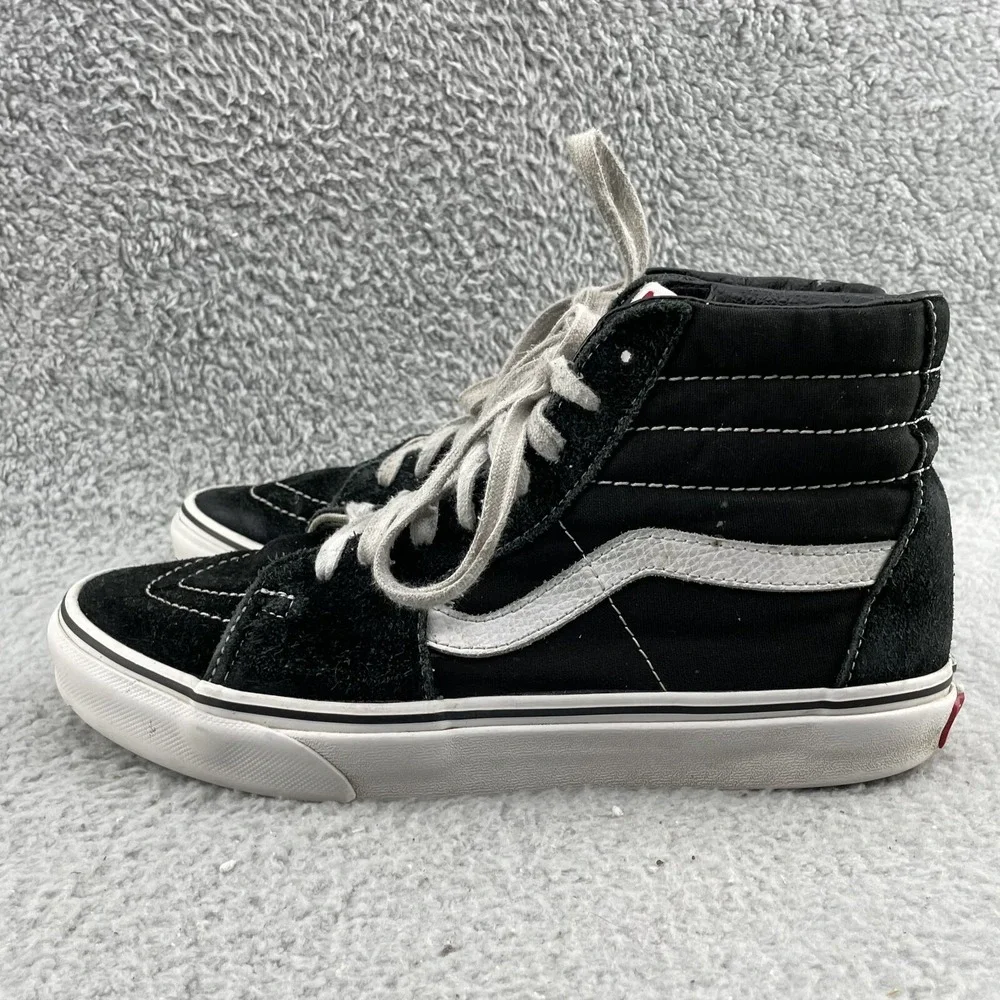 Vans Old Skool Shoes Men's 8 Black High Canvas Sneakers Skateboarding Streetwear